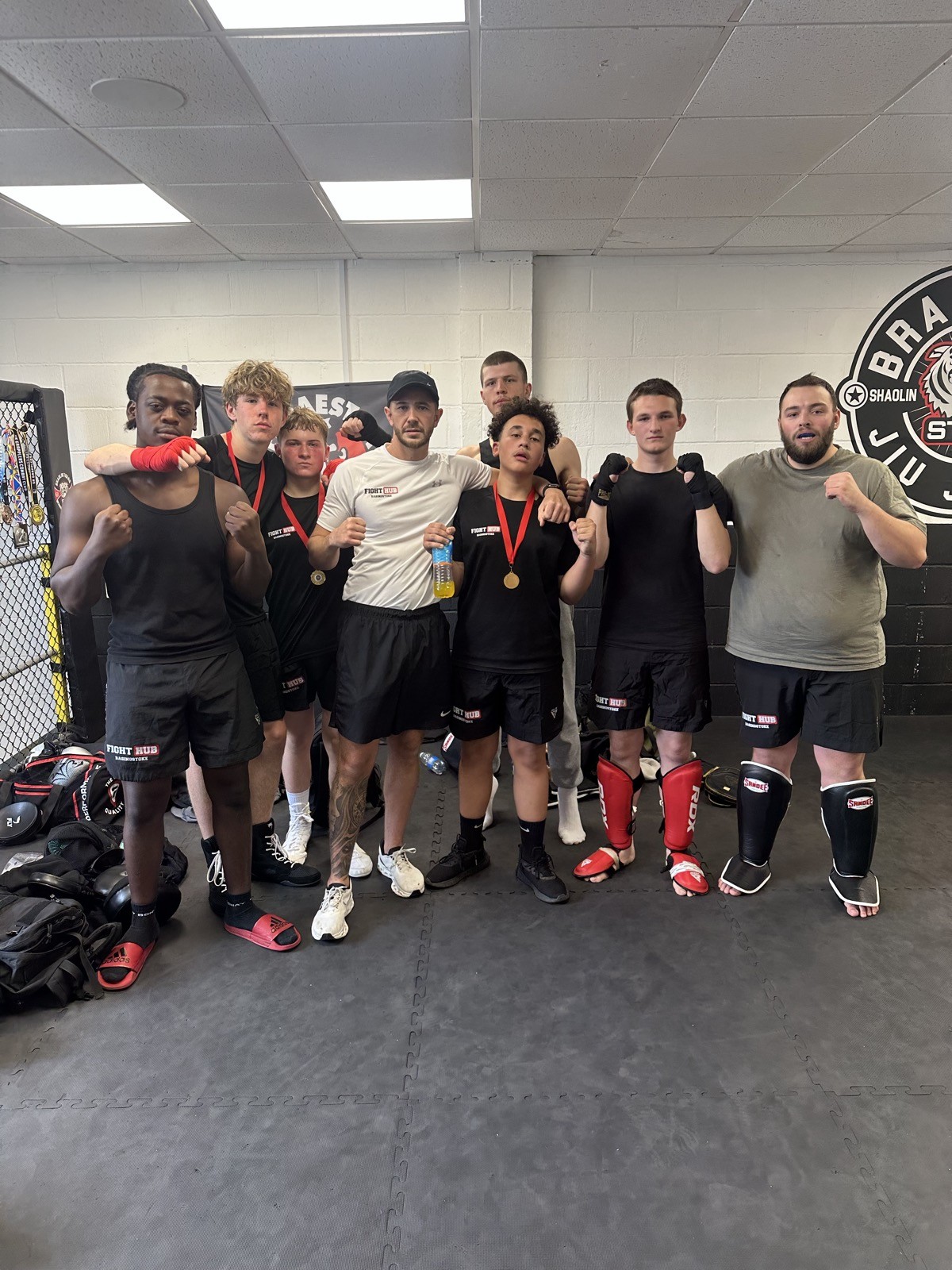 Young fighters with medals at Fight Hub Basingstoke