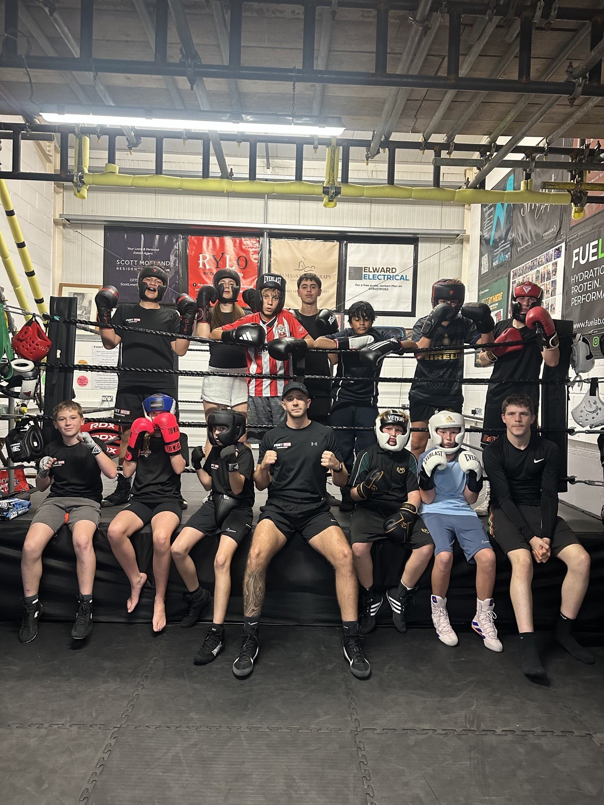 Youth boxing session in the ring