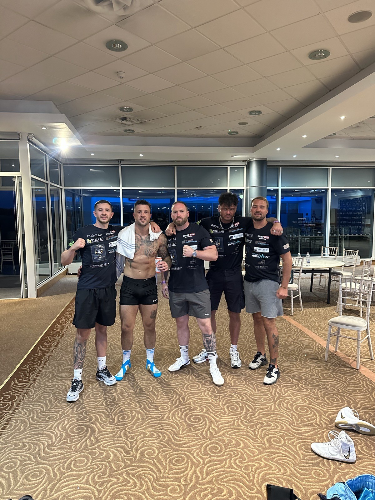 Fight Hub Basingstoke team celebrating after fight night
