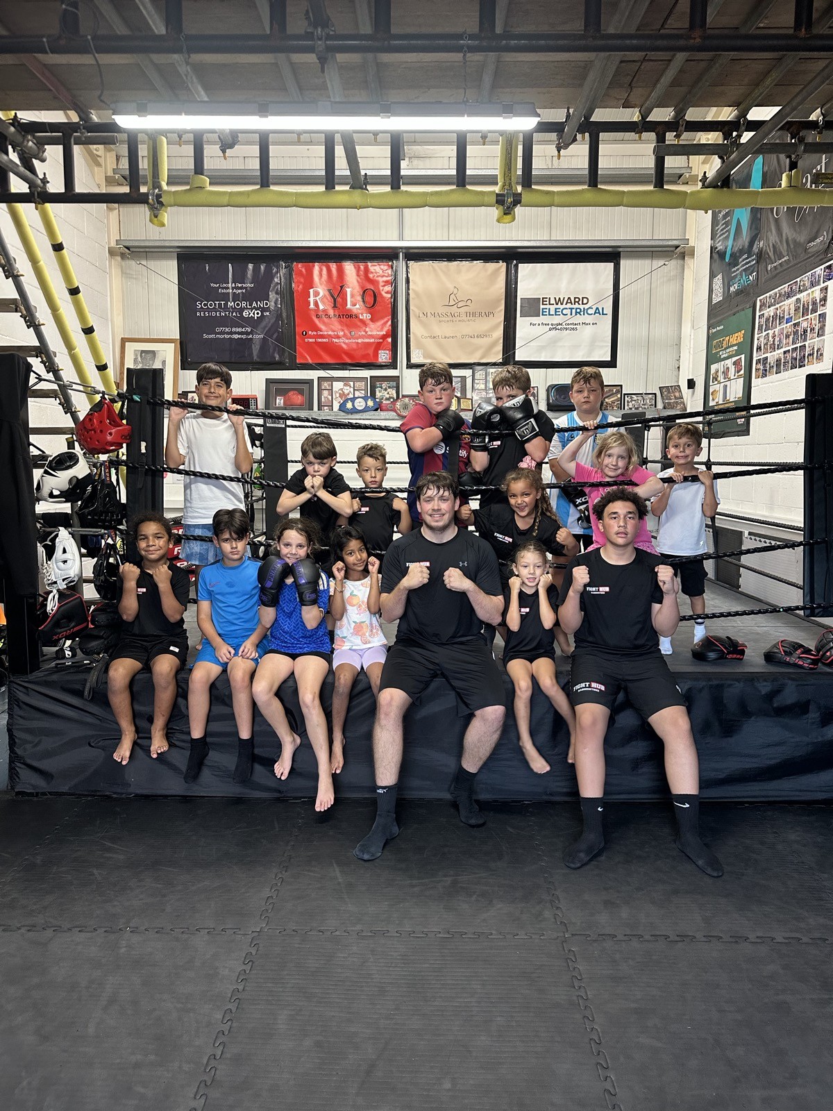 Kids and youth group photo at Fight Hub Basingstoke