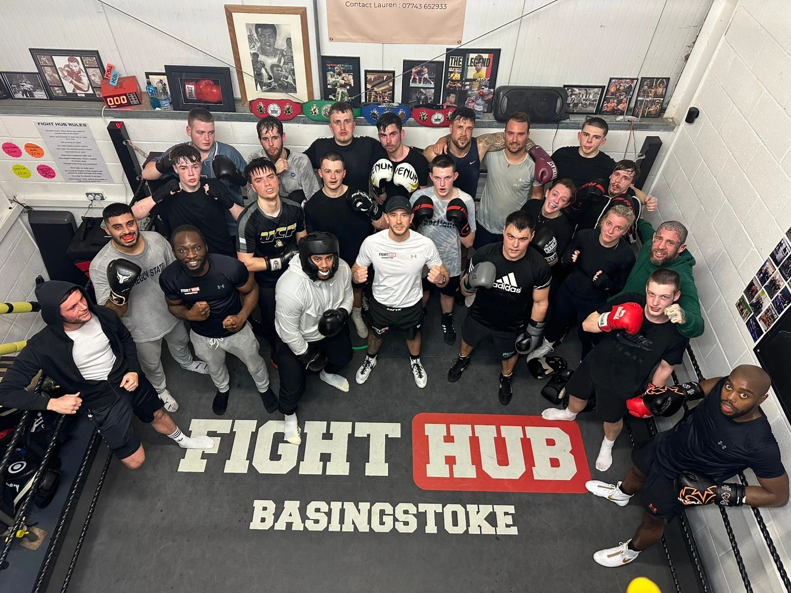 The Fight Hub Basingstoke team in the gym